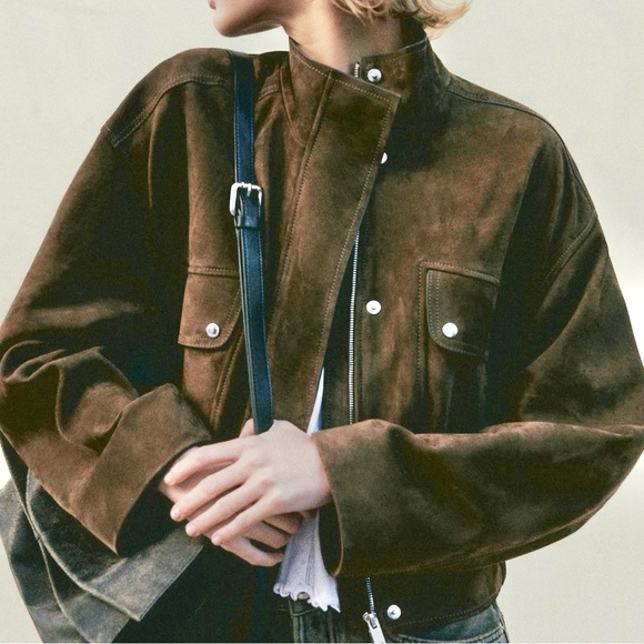 Massimo Dutti Jackets & Blazers - Massimo Dutti Brown Nubuck Suede Leather Bomber Jacket XS NWT $650 retail